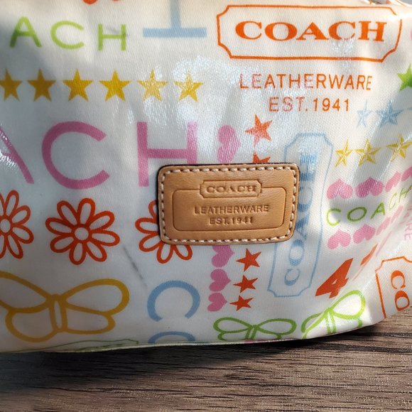 Coach Classic Logo Off White & Multi-colored Mini Bag RARE *see description* - Picture 3 of 16